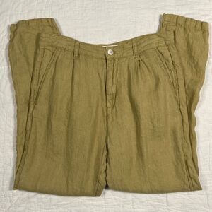 Zara Green Linen Trousers size 30